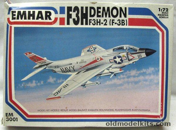 Emhar 1/72 F3H-2 (F-3B) Demon - VF-31 USS Saratoga and VF-64 - (F3H2), EM3001 plastic model kit